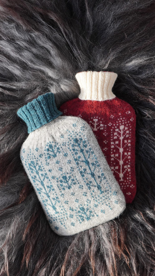 Forest Snowflakes Hot Water Bottle cover by Samira Hill