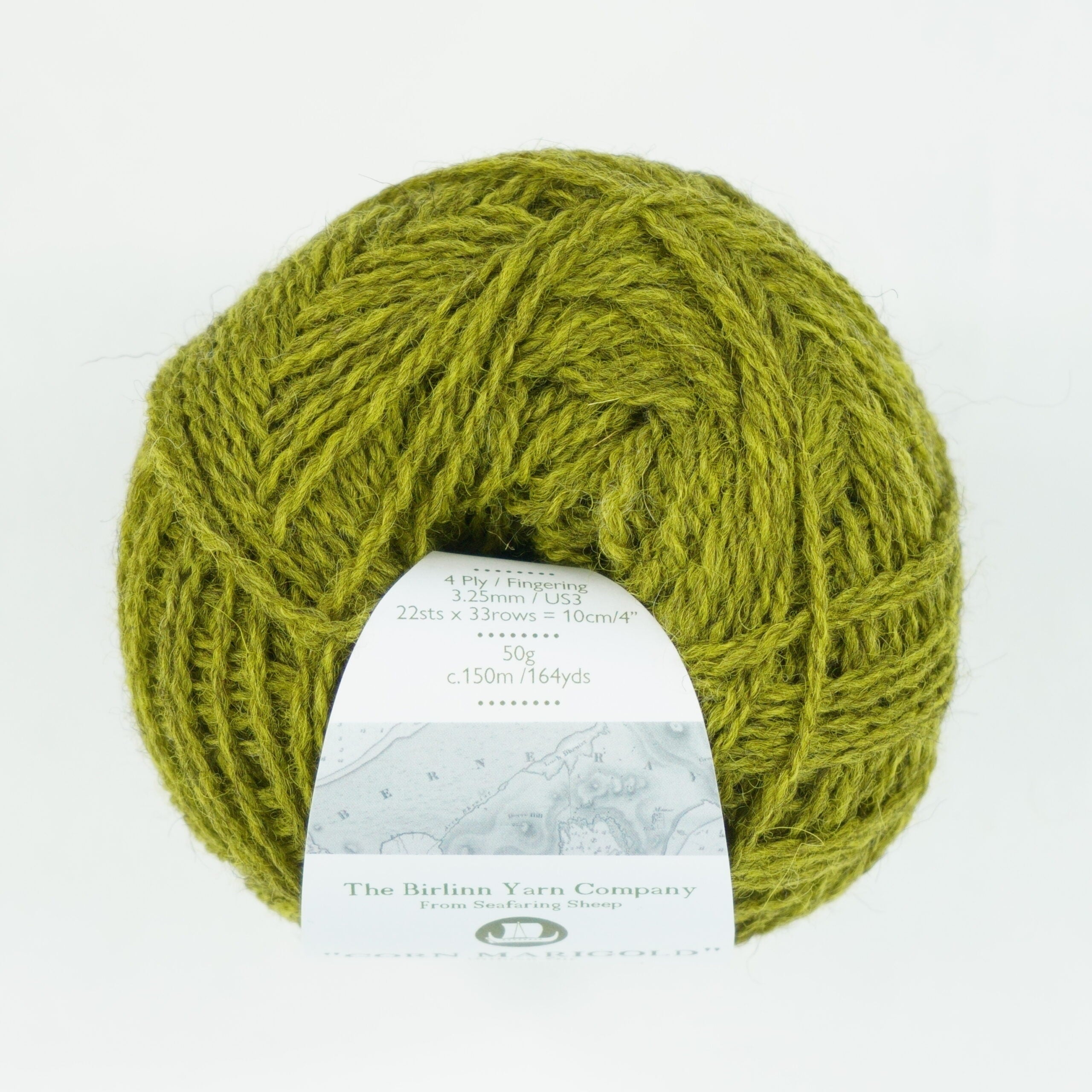 ball of Cornmarigold from above: a bright green