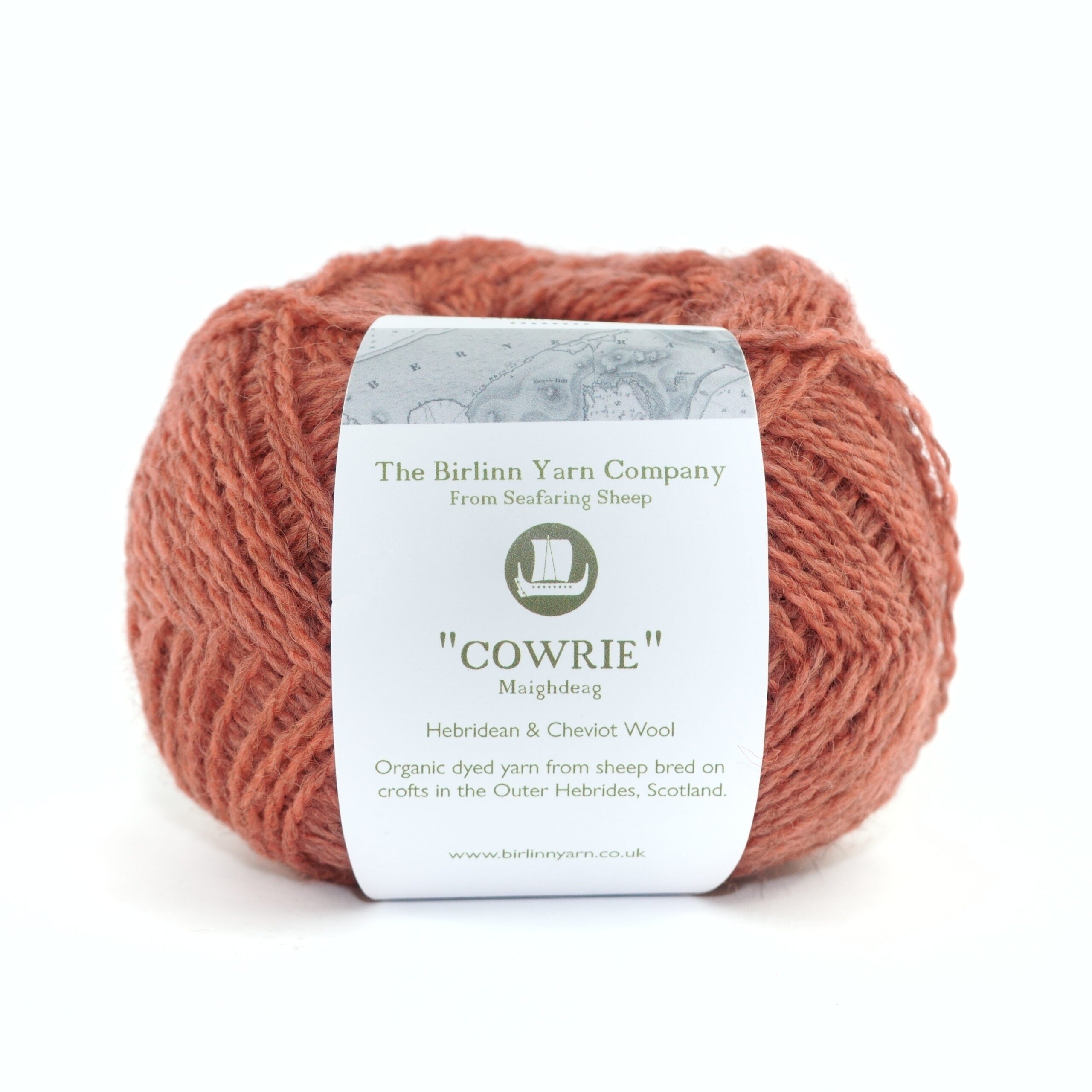 ball of Cowrie with label: soft, peachy pink