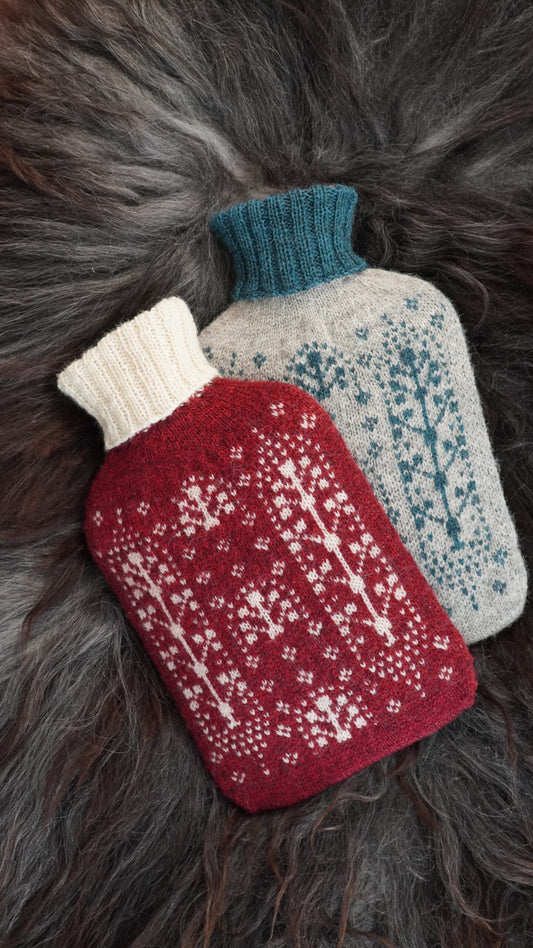Forest Snowflakes Hot Water Bottle cover by Samira Hill
