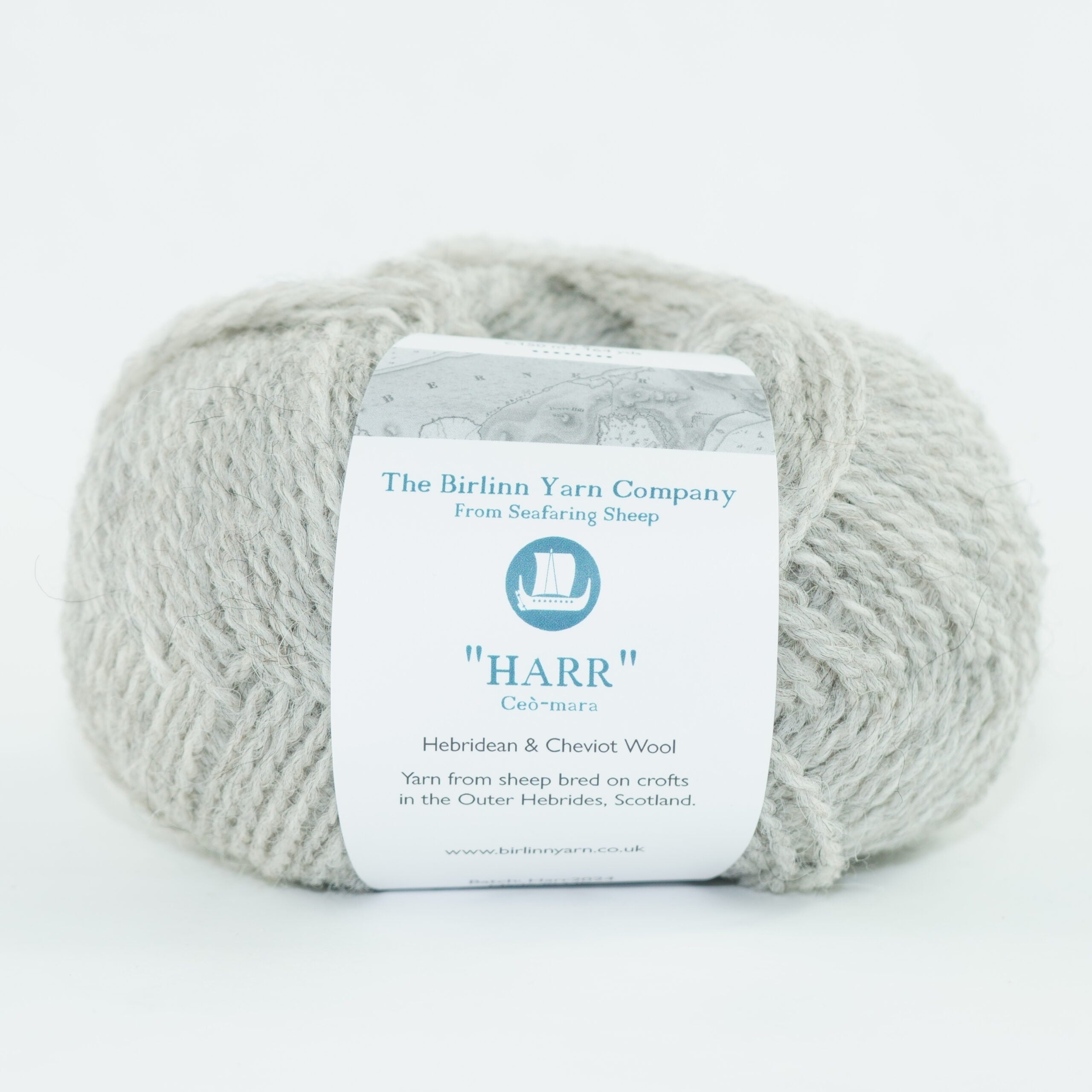 ball of Sea Mist with label: a pale grey