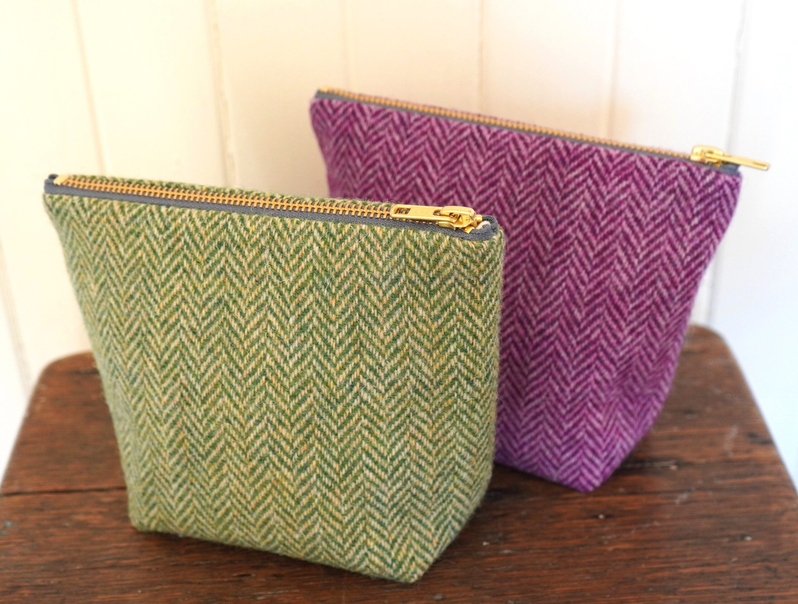 Harris Tweed Zipper Bags