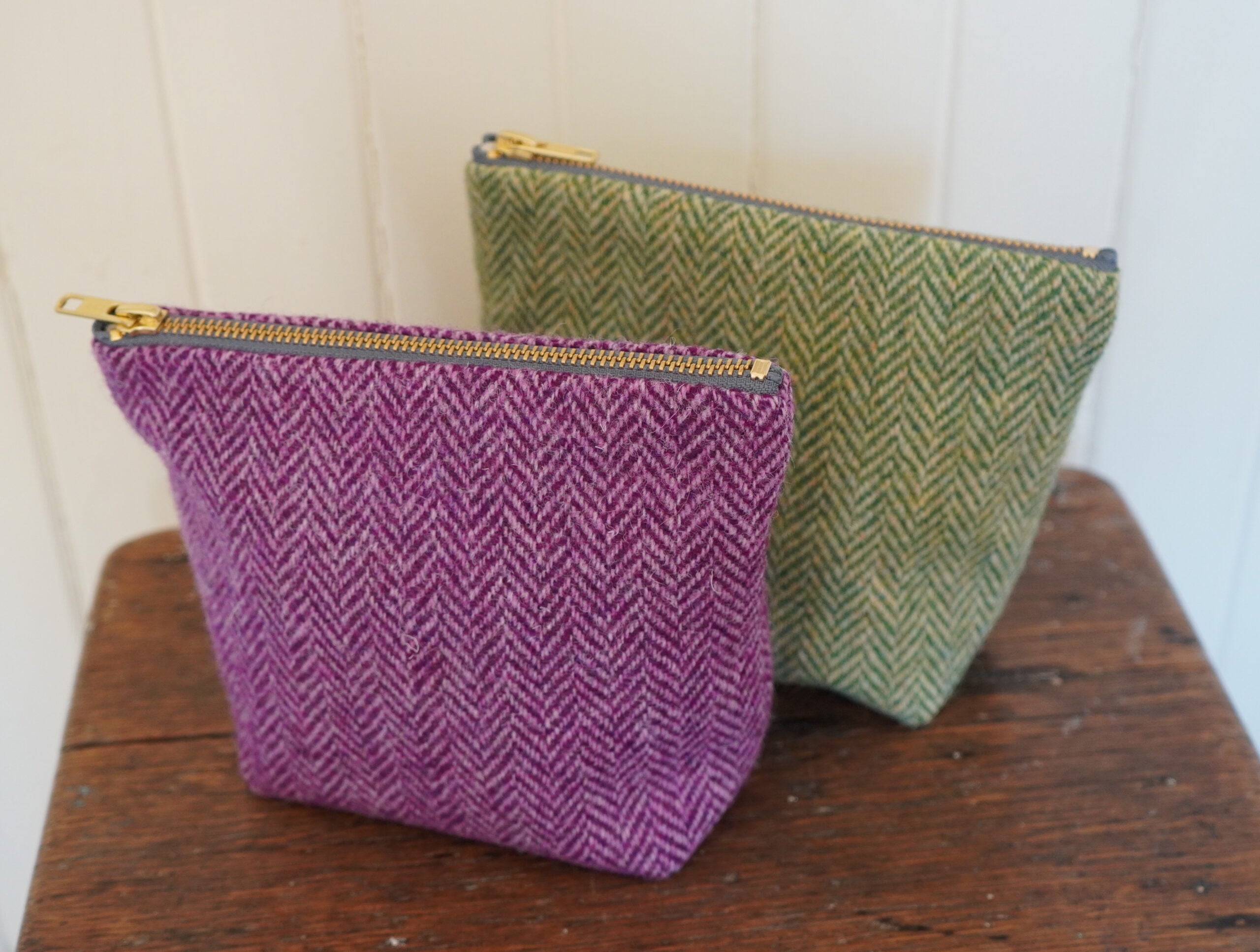 Harris Tweed Zipper Bags