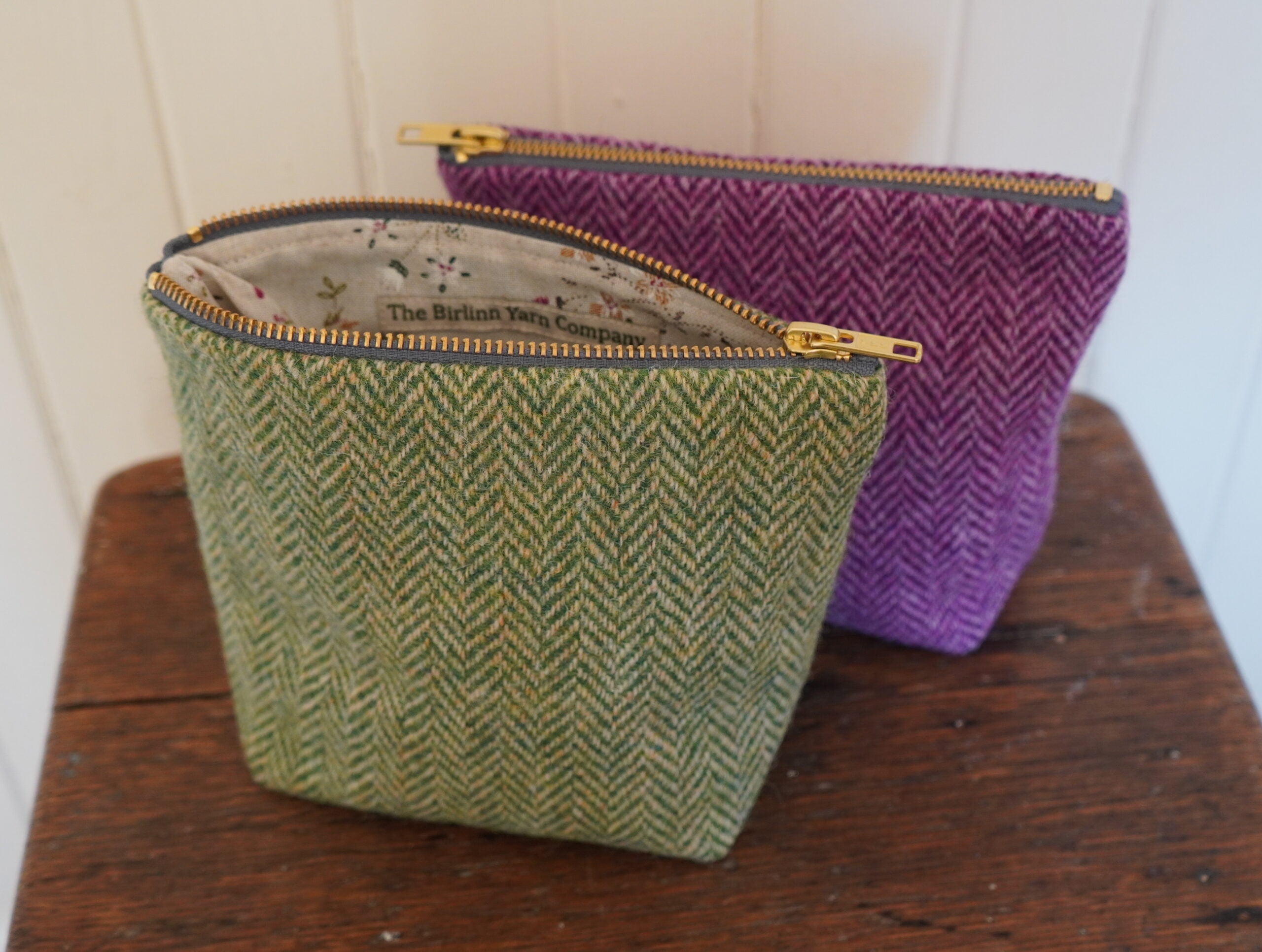 Harris Tweed Zipper Bags